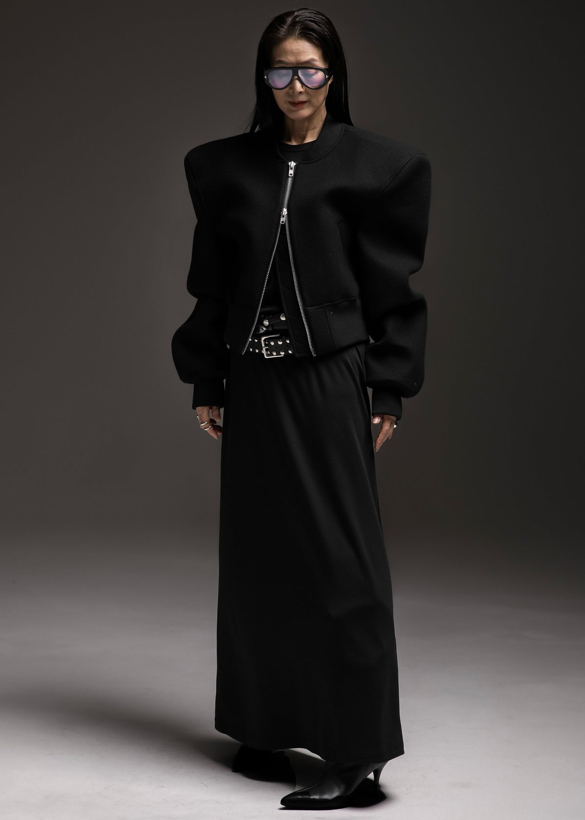 Glane Padded Wool Bomber Jacket - Black β view 4 of 8
