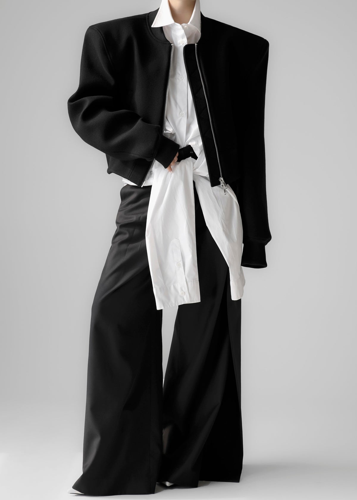 Glane Padded Wool Bomber Jacket - Black β view 6 of 8