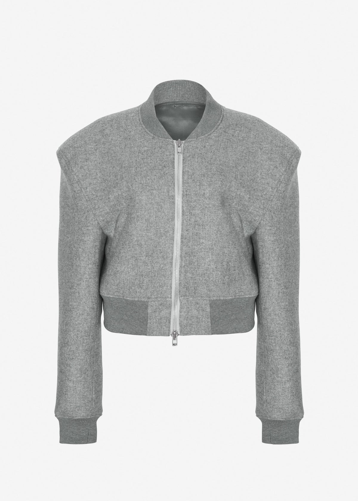 Glane Padded Wool Bomber Jacket - Grey Melange β view 7 of 7