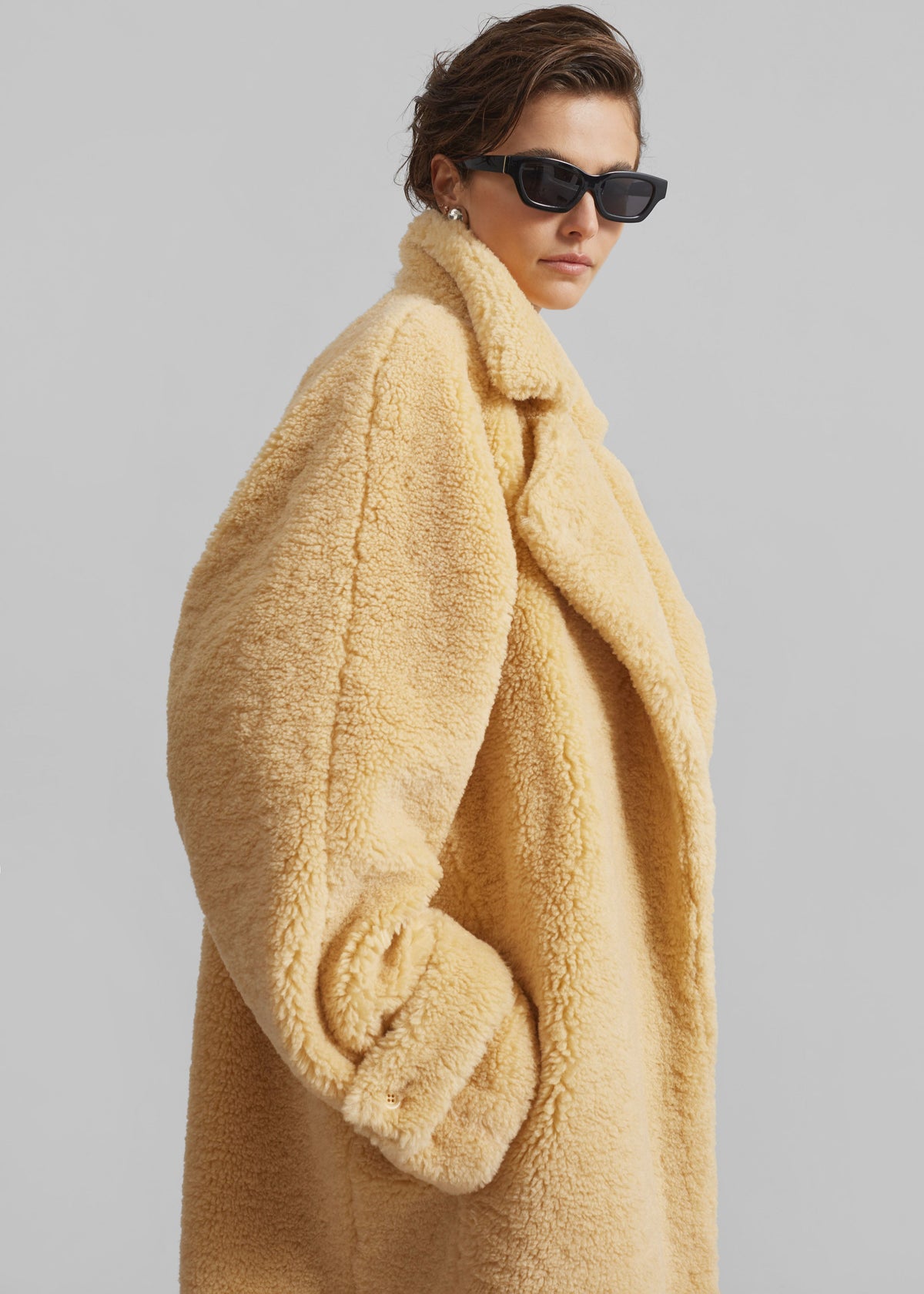 Gresham Faux Shearling Robe Coat - Yellow β view 2 of 9