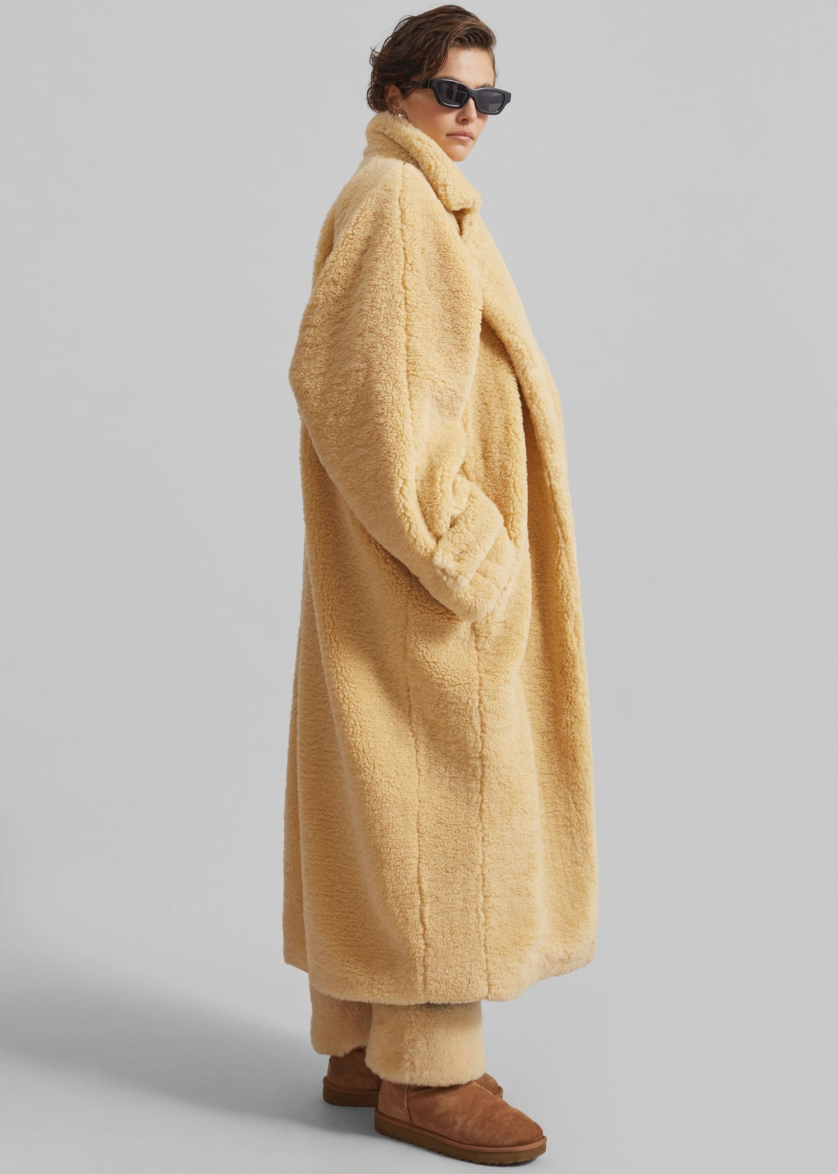 Gresham Faux Shearling Robe Coat - Yellow β view 6 of 9