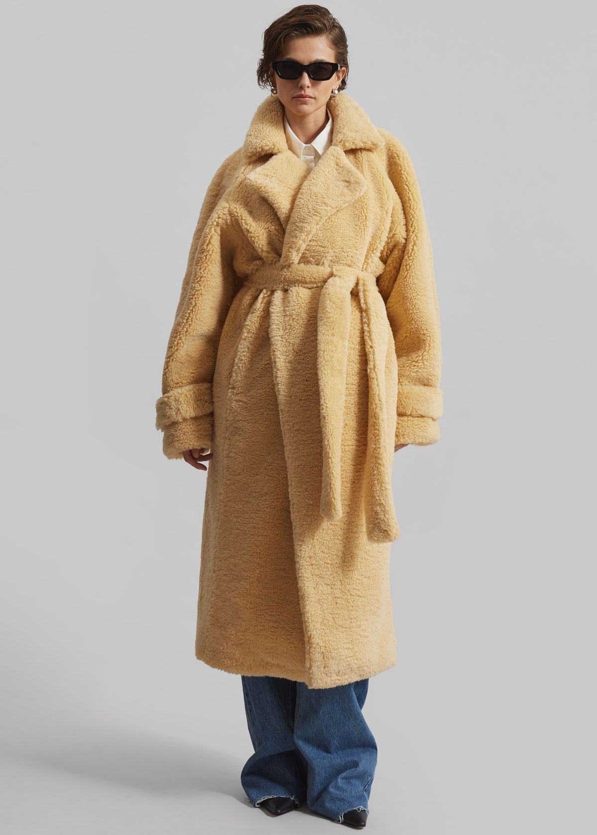 Gresham Faux Shearling Robe Coat - Yellow β view 4 of 9
