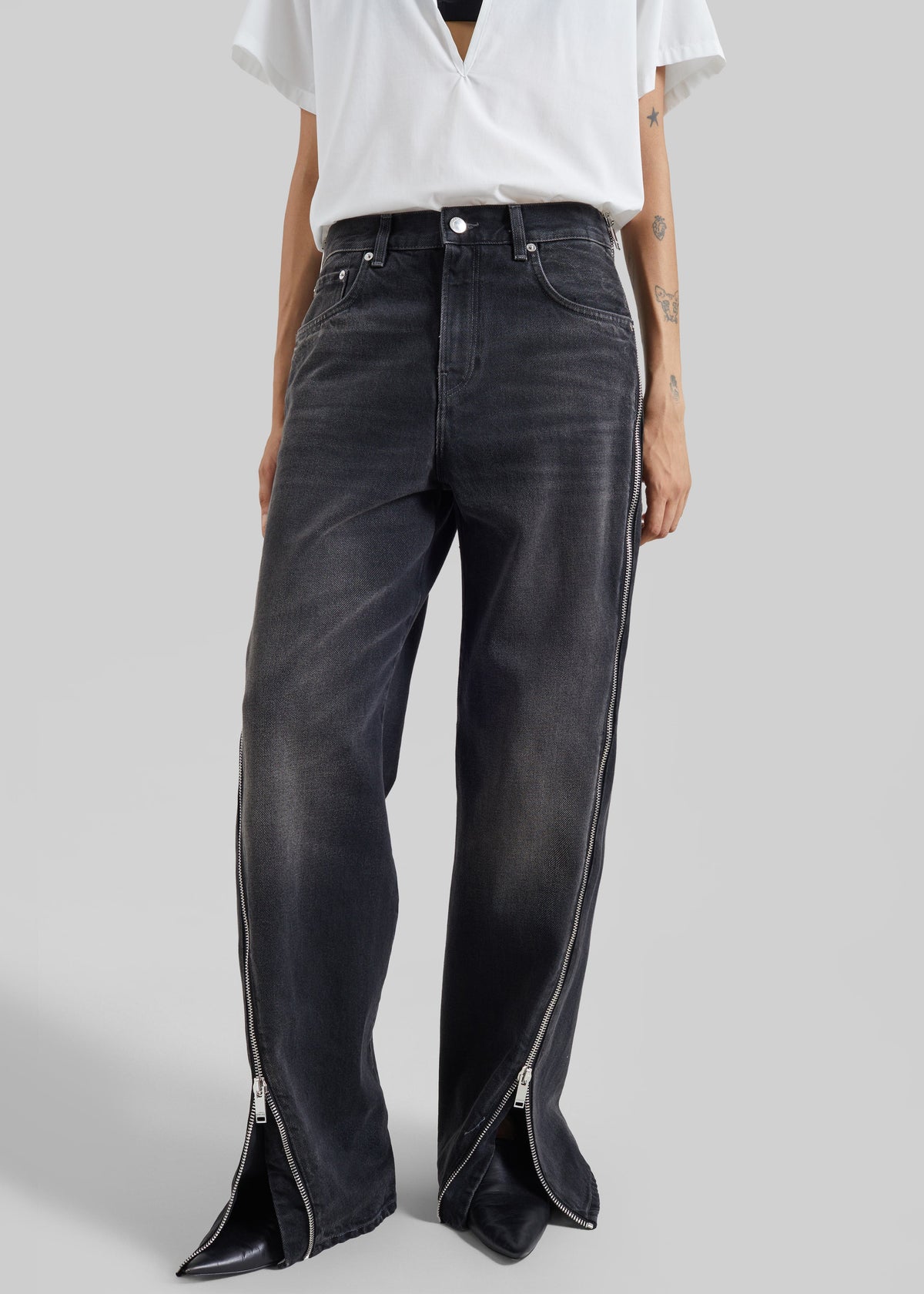 Haikure Bonnie Zip Denim Pants - Vintage Black β view 3 of 8