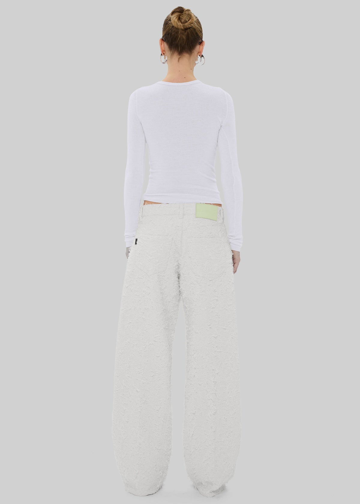 Haikure Clyde Double Fur Denim Pants - Off White β view 5 of 6