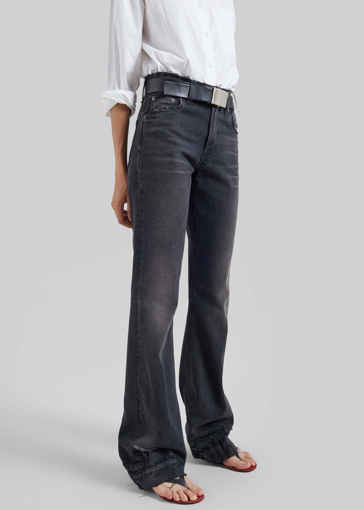Haikure Flora Cut Denim Pants - Vintage Black β view 2 of 6