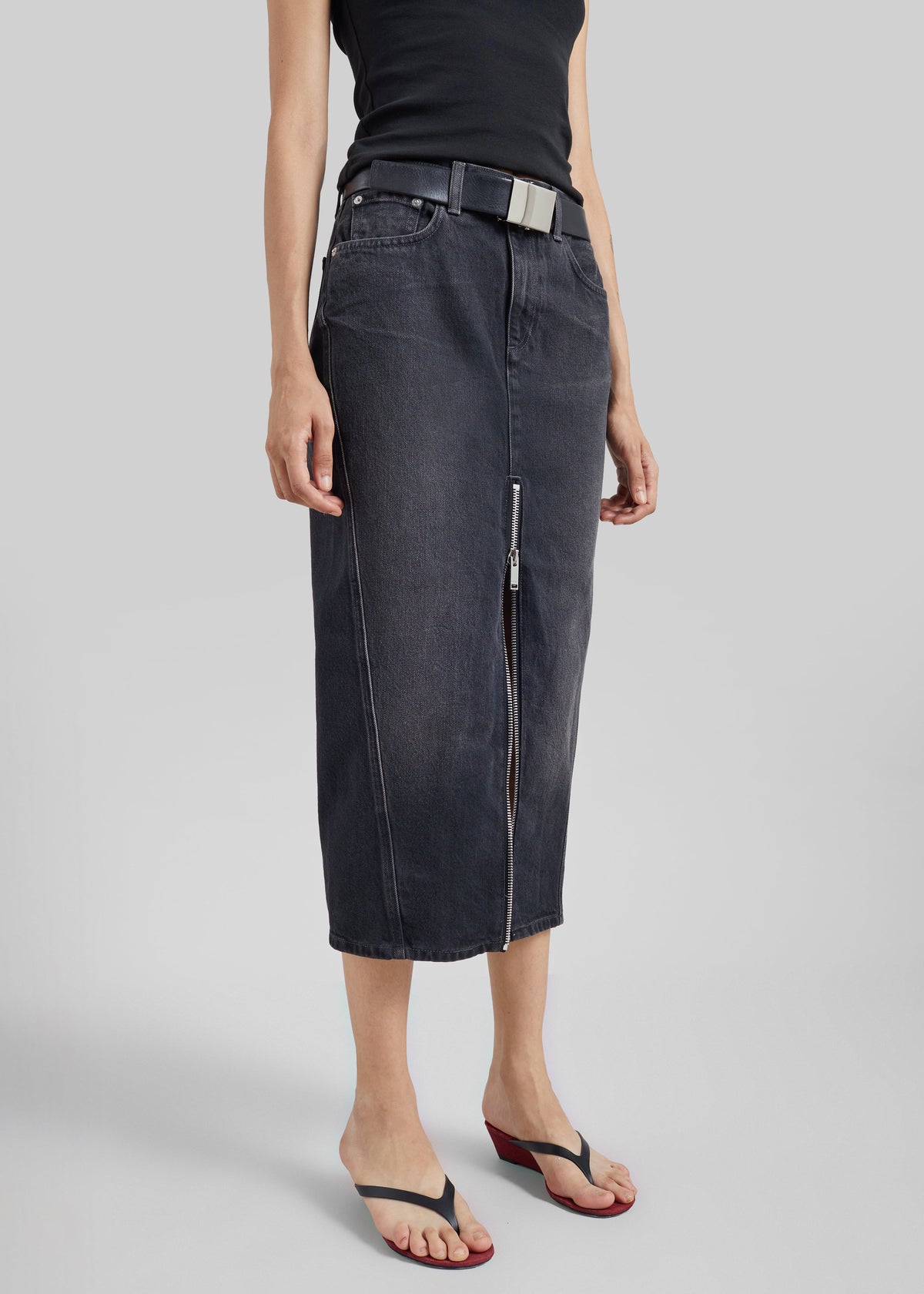Haikure Mira Denim Skirt - Vintage Black β view 6 of 7