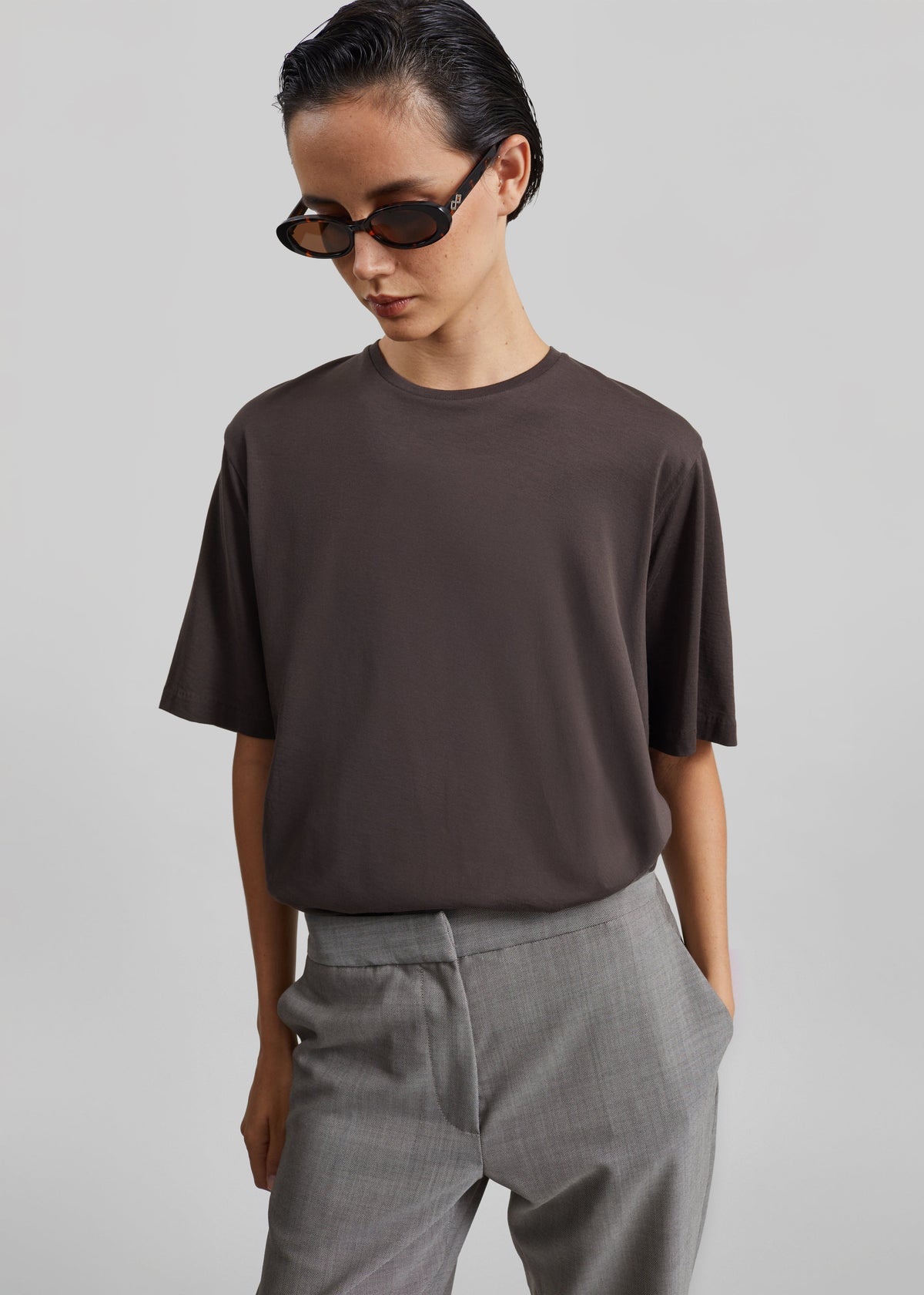 Harper Soft Organic T-Shirt - Brown β view 1 of 6