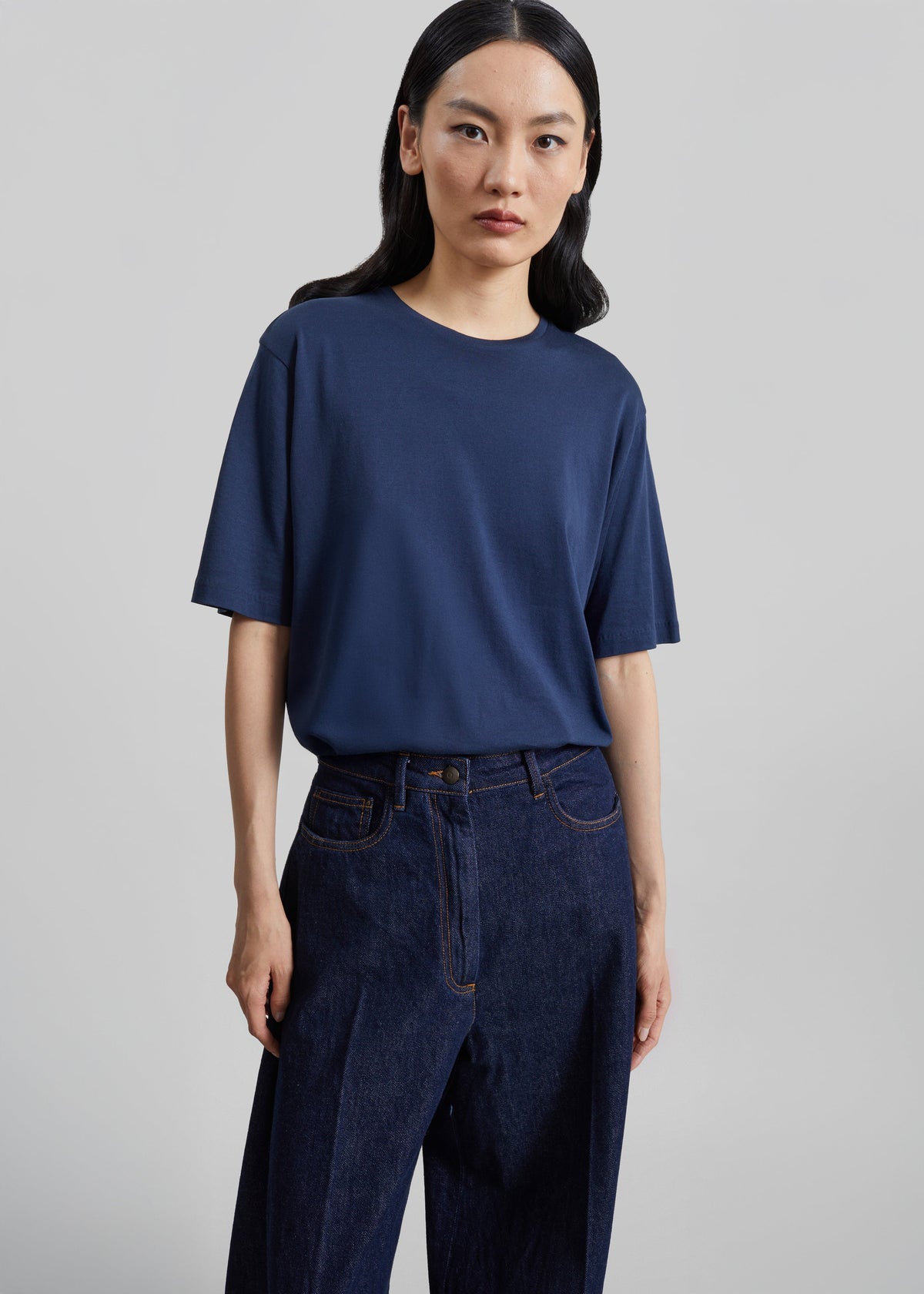 Harper Soft Organic T-Shirt - Navy β view 5 of 8
