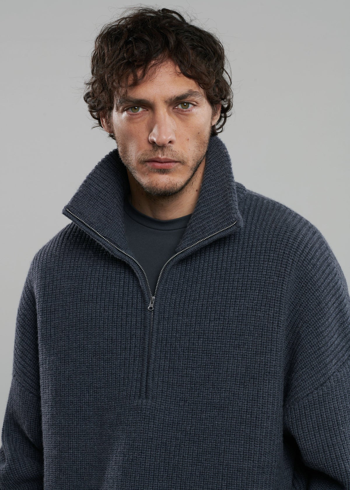 Harrison Quarter Zip Jumper - Grey Melange β view 5 of 9