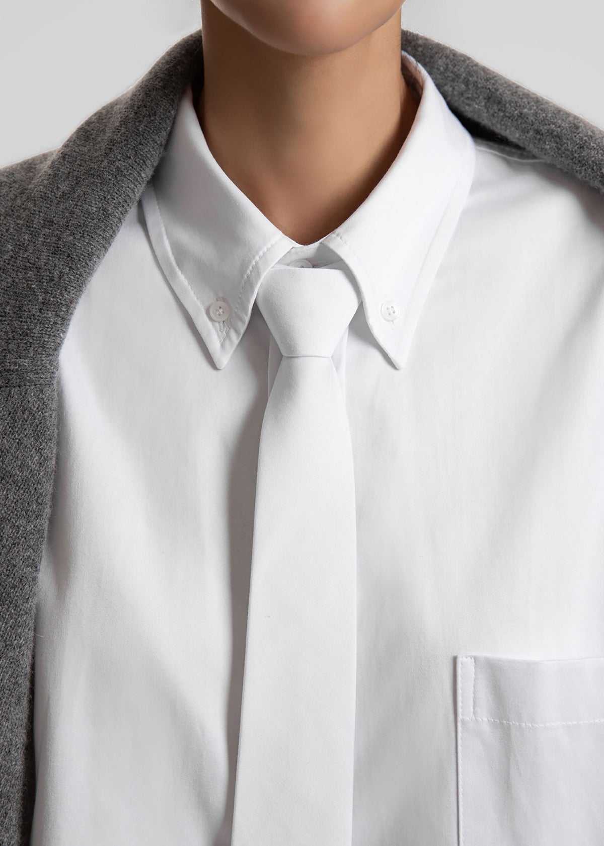 Havelock Oversized Neck-Tie Shirt - White β view 2 of 7