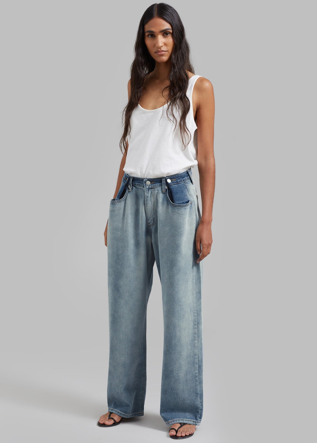 Hayla Contrast Denim Pants - Light Wash/Blue β view 6 of 10