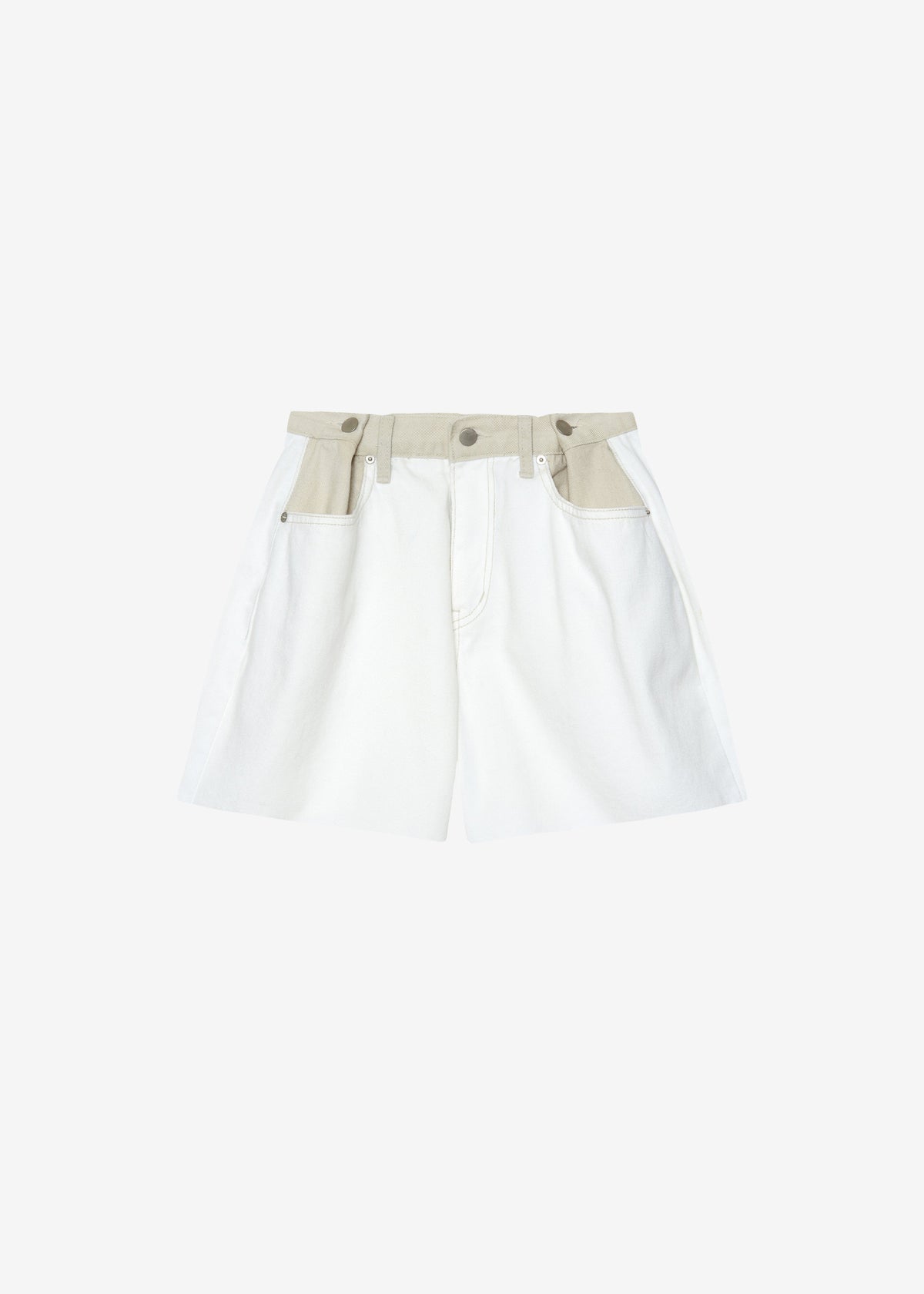 Hayla Contrast Denim Shorts - Off White/Beige β view 12 of 12