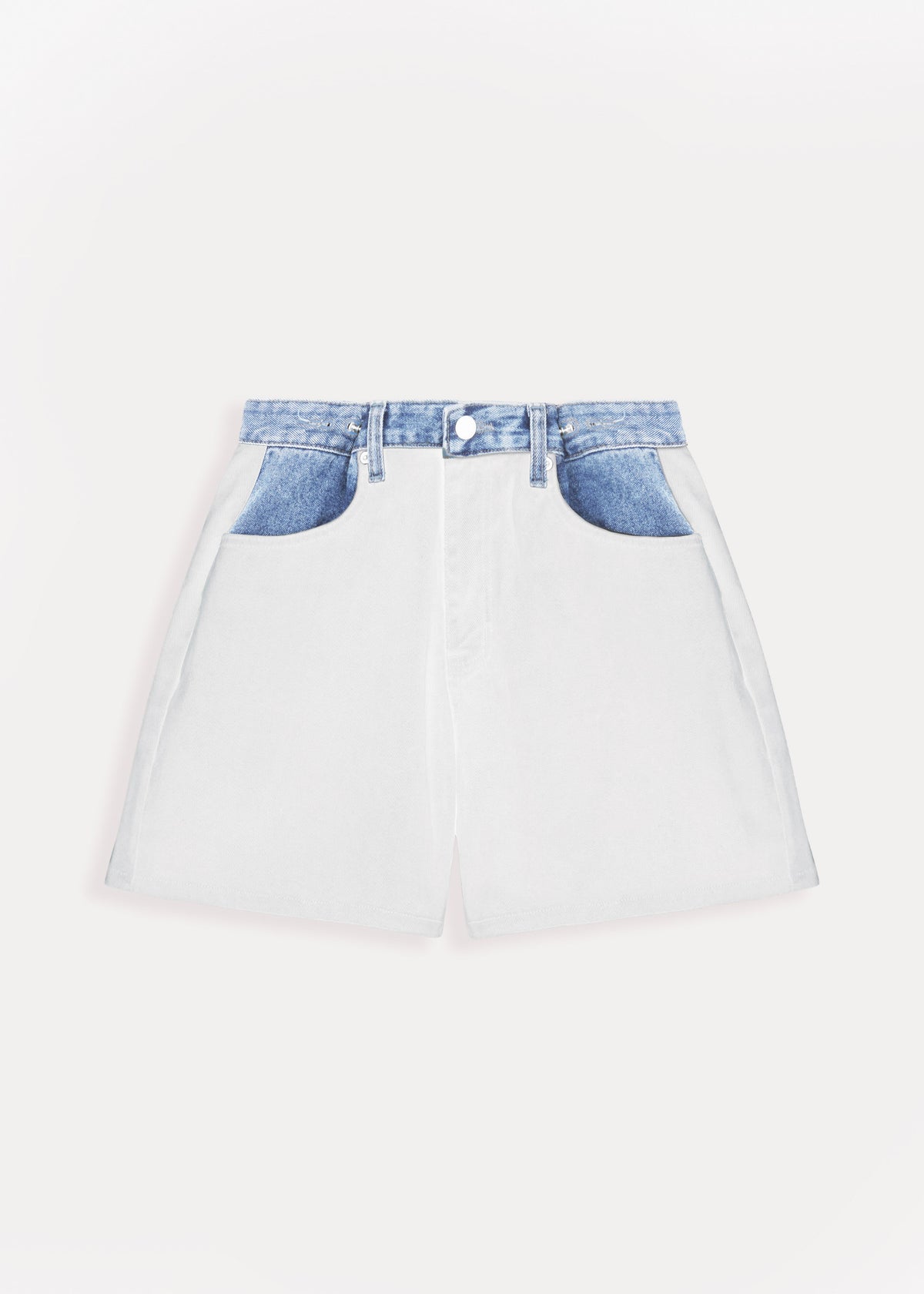 Hayla Contrast Denim Shorts - Off White/Blue – view 11 of 11