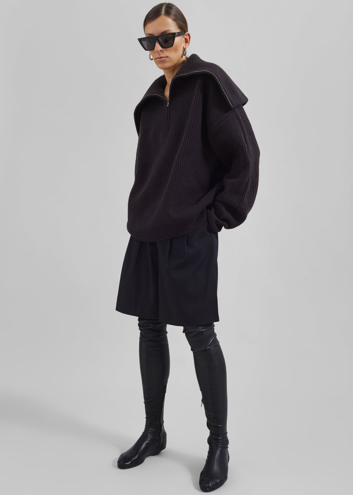 Hazel Oversized Wool Jumper - Dark Plum β view 2 of 11