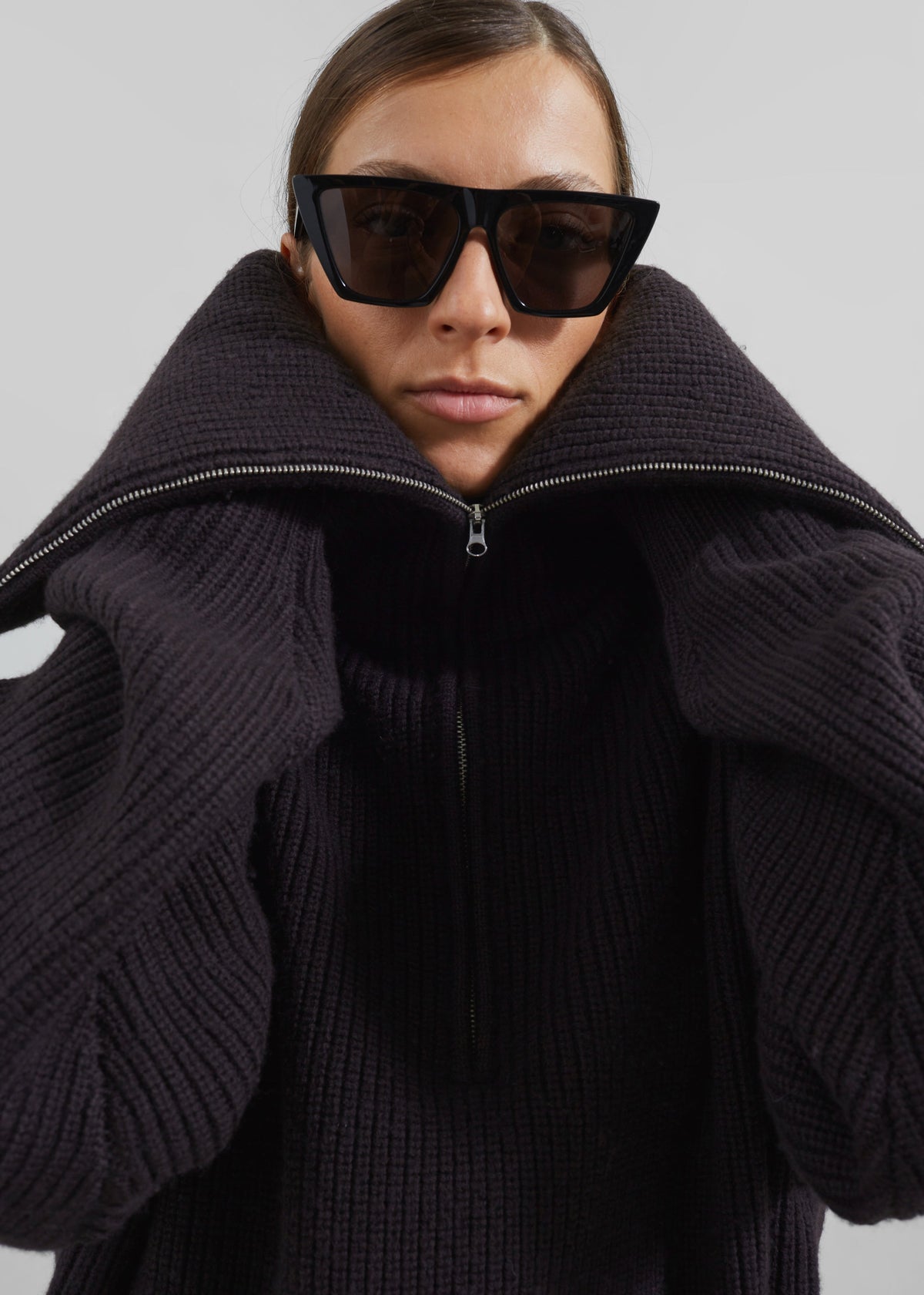 Hazel Oversized Wool Jumper - Dark Plum β view 3 of 11