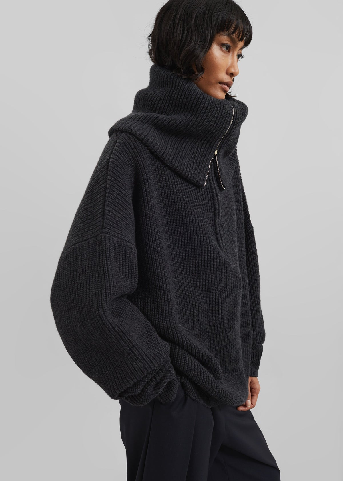 Hazel Oversized Wool Jumper - Dark Grey β view 11 of 17