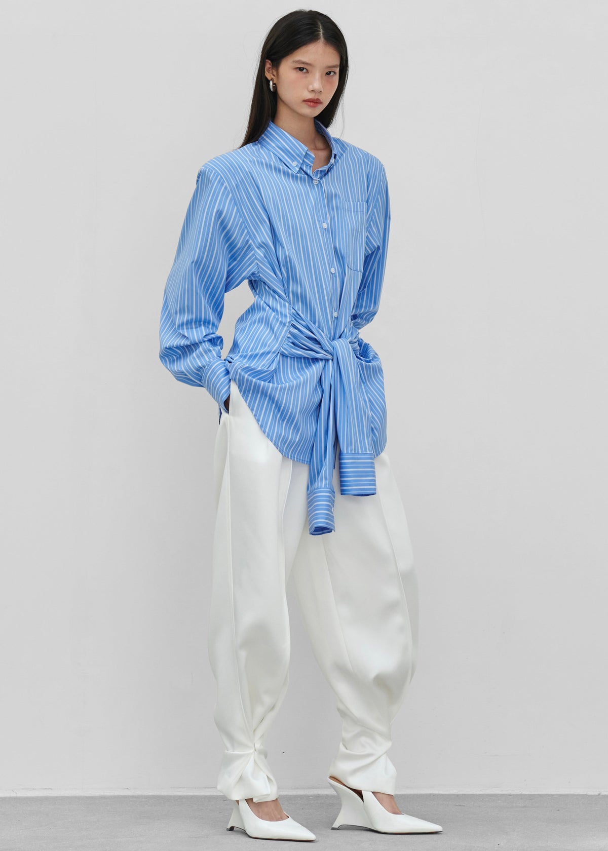 Heaton Double-Sleeve Padded Shirt - Blue/White Stripe β view 1 of 10
