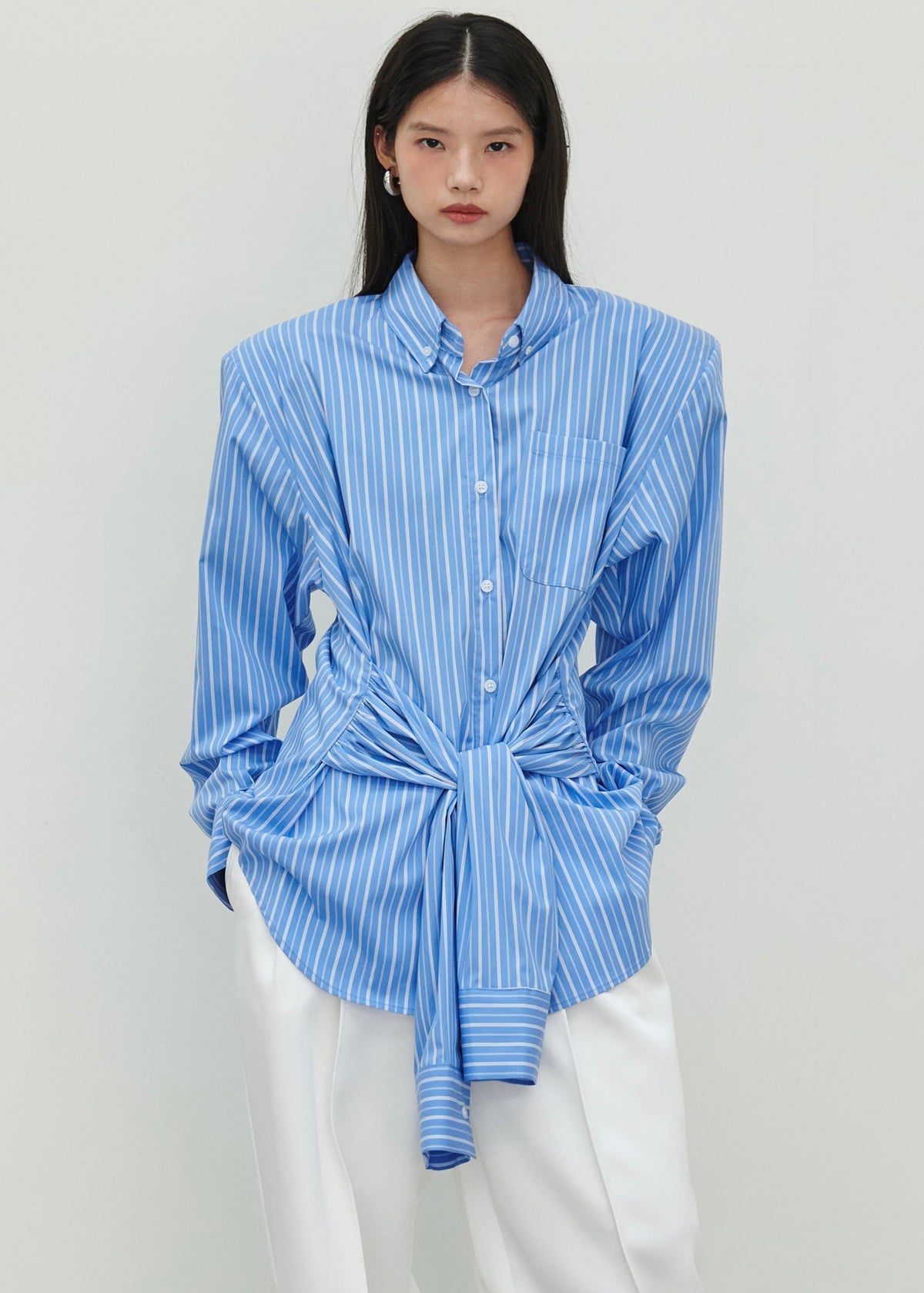 Heaton Double-Sleeve Padded Shirt - Blue/White Stripe β view 3 of 10