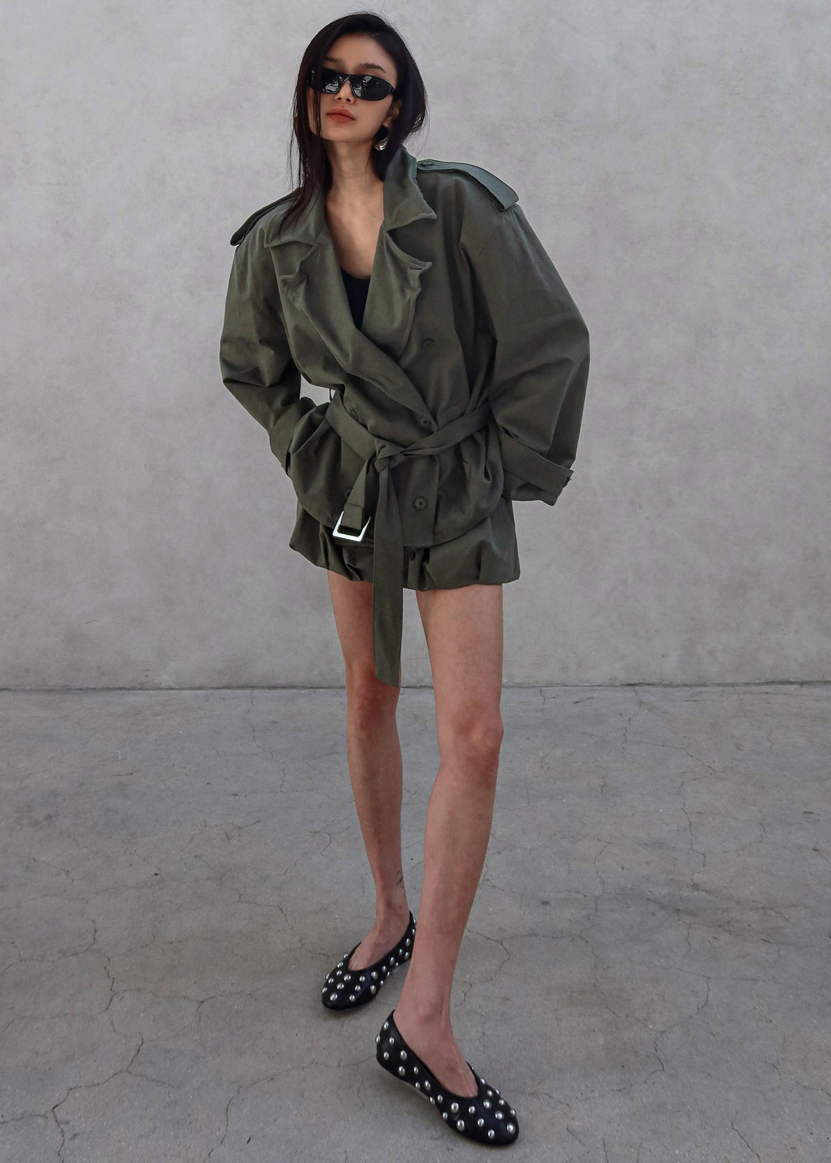 Hedley Wired Short Trench - Olive β view 7 of 12