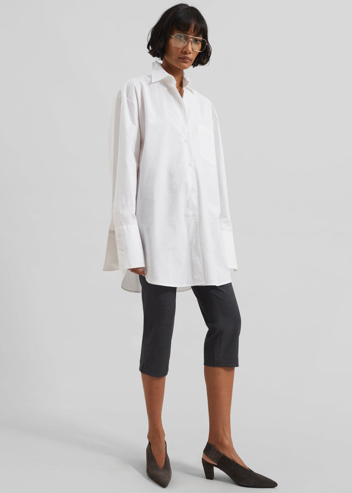 Helen Organic Cotton Long Shirt - White β view 2 of 7