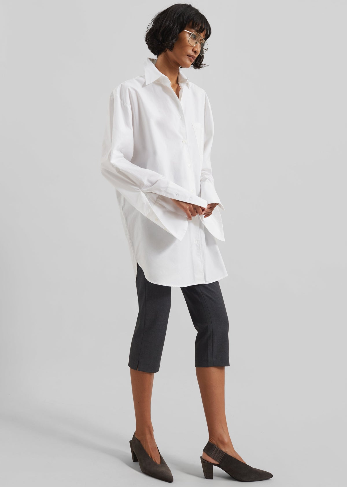 Helen Organic Cotton Long Shirt - White β view 5 of 7