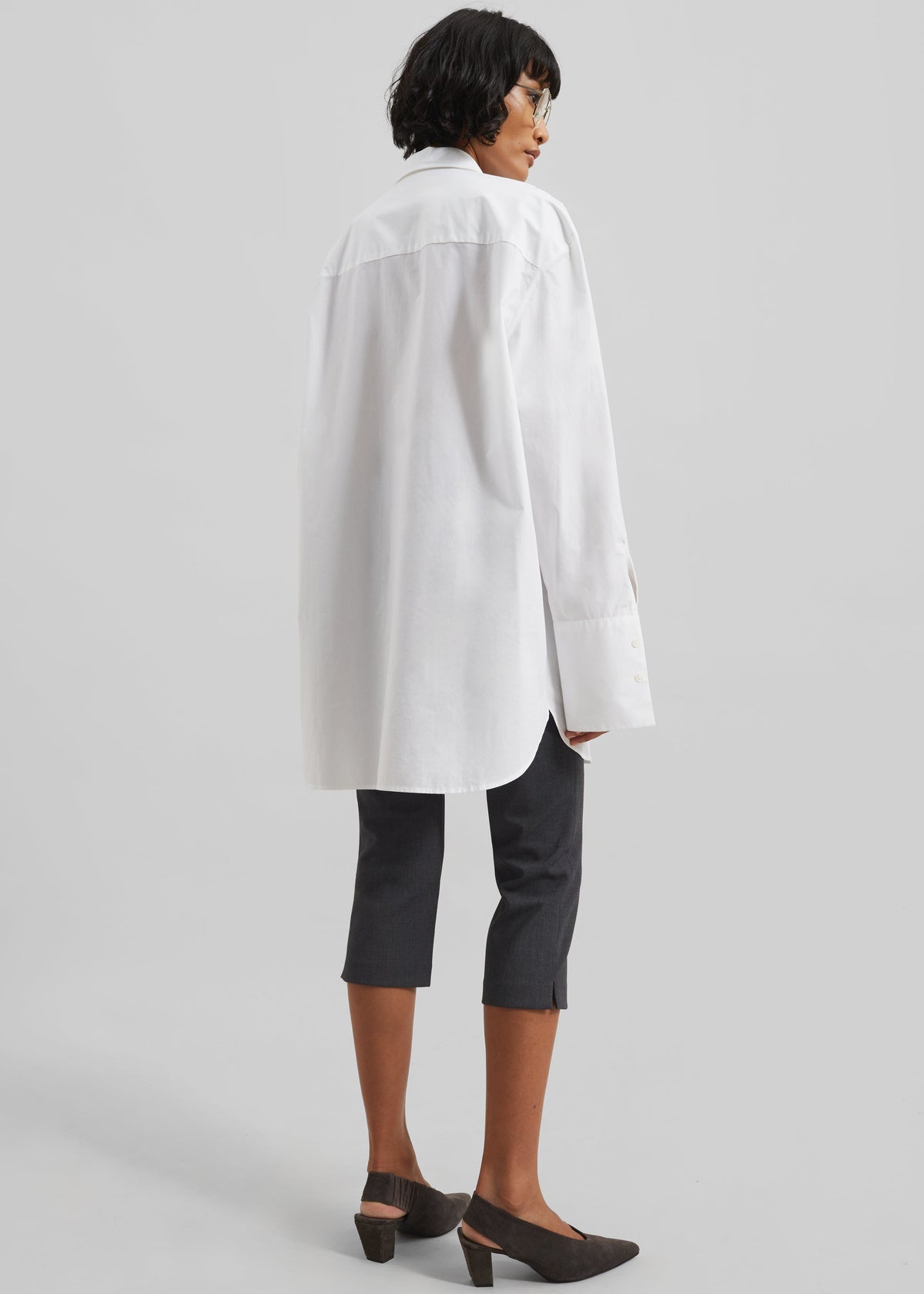 Helen Organic Cotton Long Shirt - White β view 6 of 7