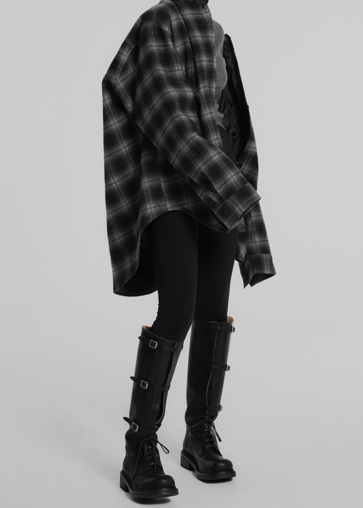 Helka Flannel Quilted Shirt - Charcoal β view 6 of 13