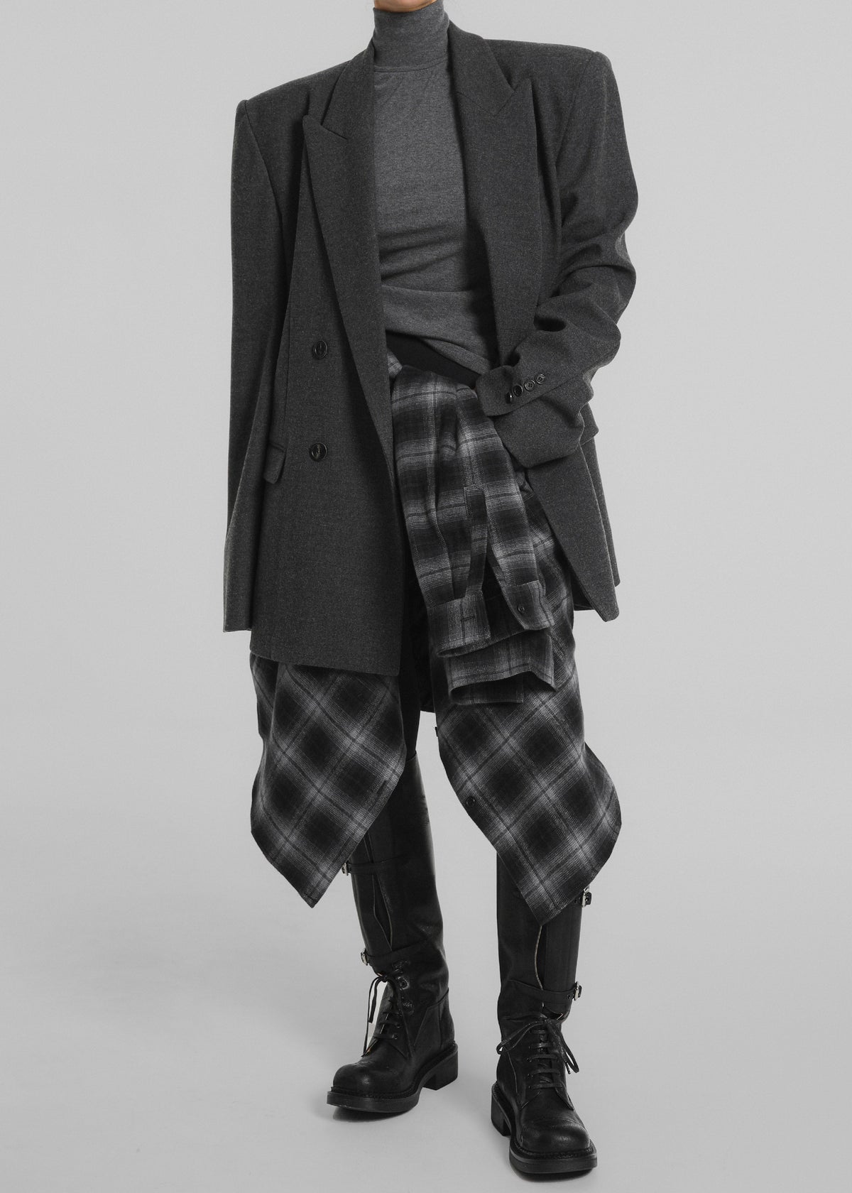 Helka Flannel Quilted Shirt - Charcoal β view 9 of 13