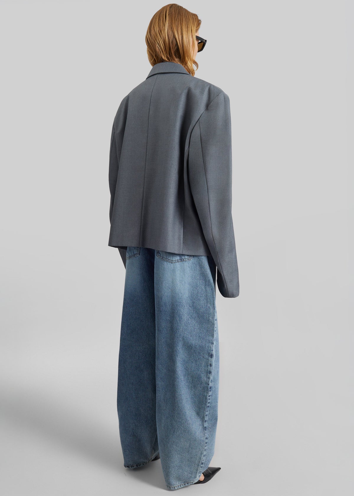 Helna Boxy Cropped Blazer - Grey β view 7 of 8