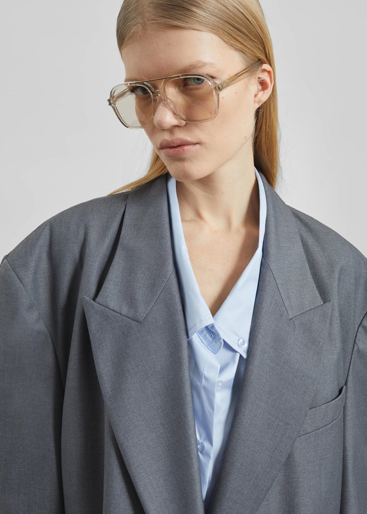 Helna Boxy Cropped Blazer - Grey β view 6 of 8