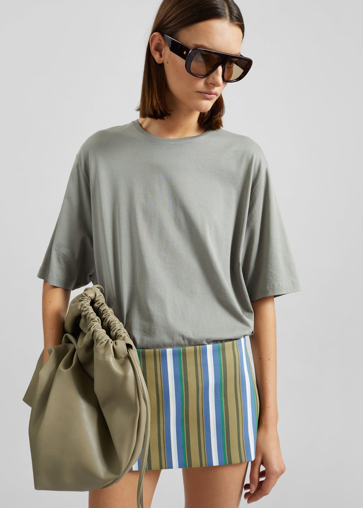 Hera Mini Skirt - Green Multi Stripe – view 4 of 9