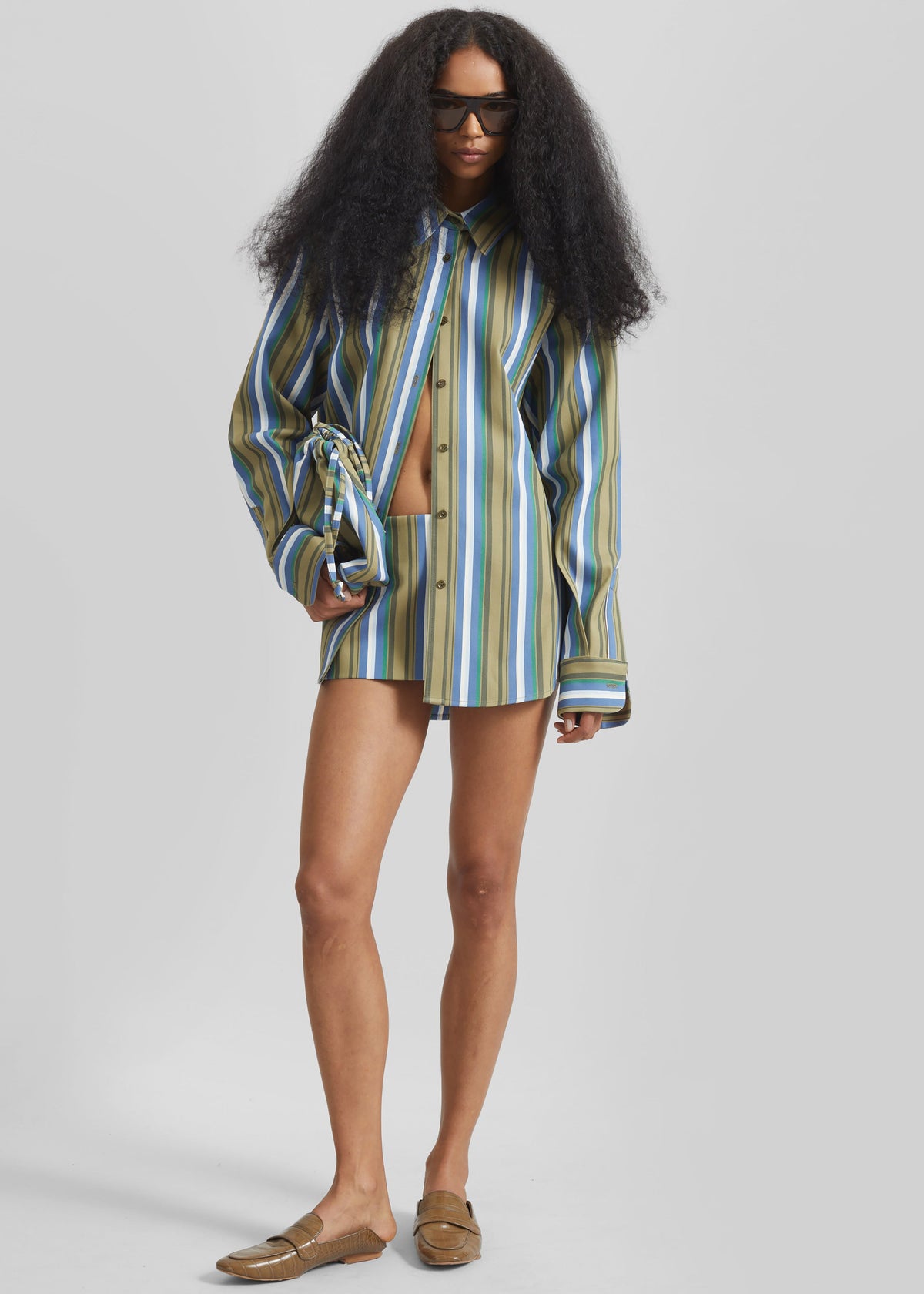Hera Mini Skirt - Green Multi Stripe – view 5 of 9