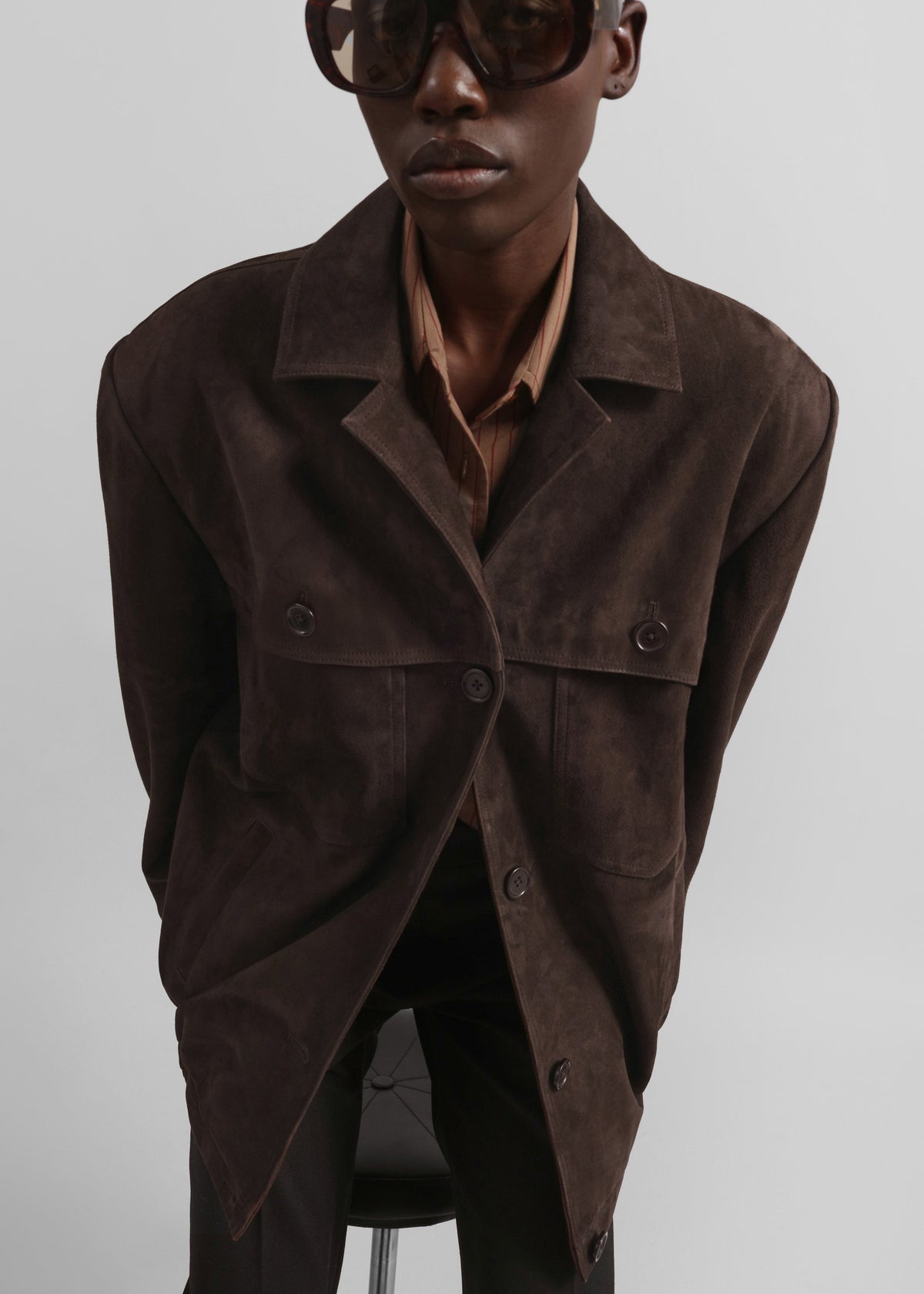 Hester Faux Suede Jacket - Brown β view 2 of 7