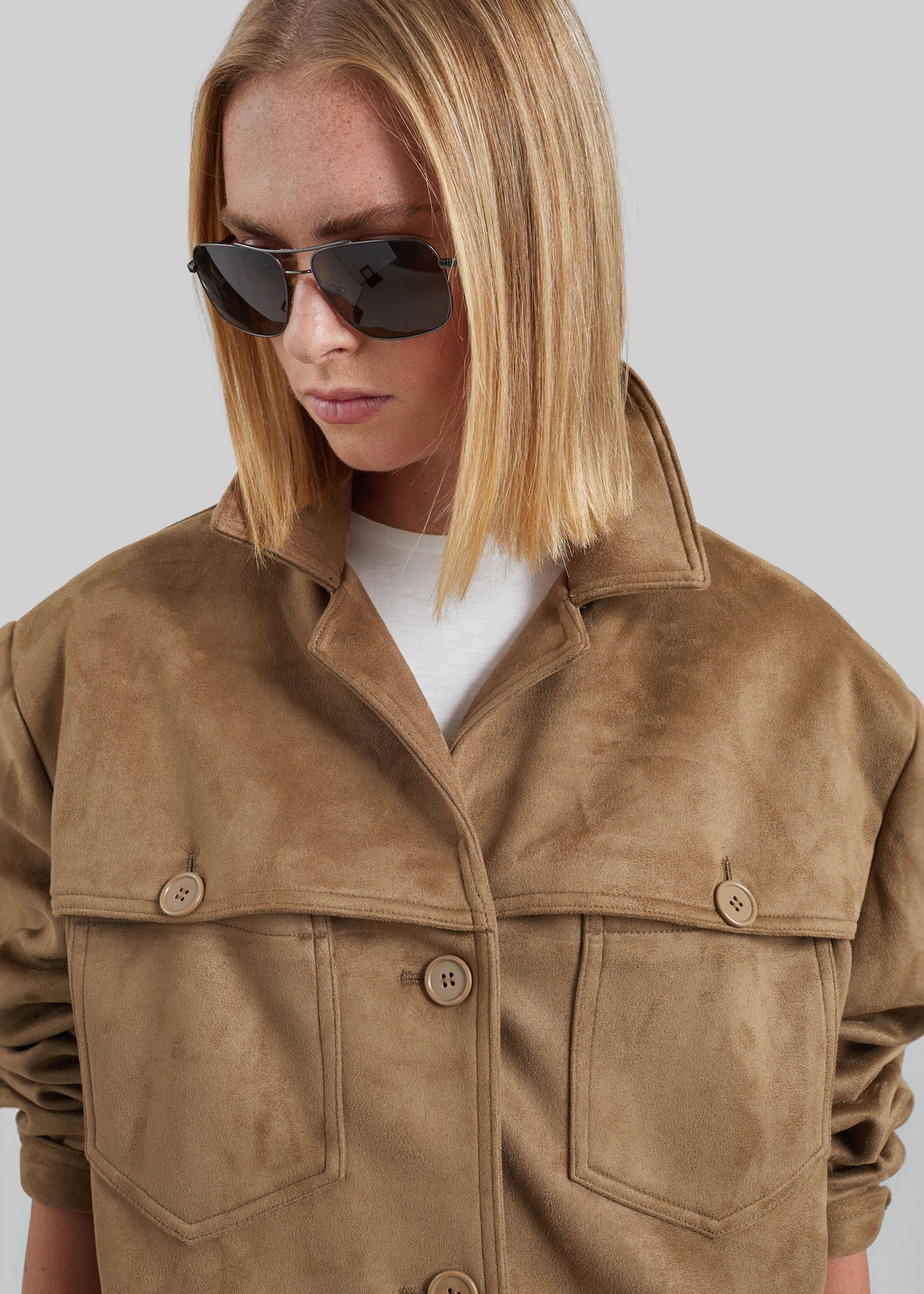 Hester Faux Suede Jacket - Camel β view 3 of 11