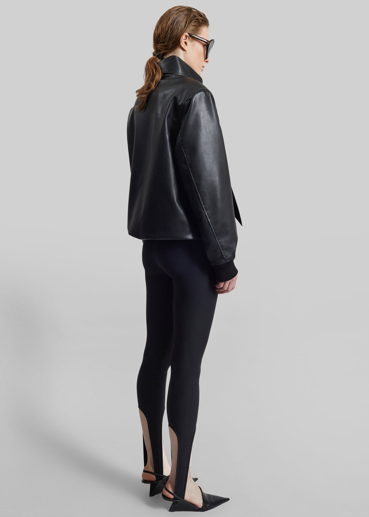 Hirson Faux Leather Scarf Jacket - Black β view 6 of 7