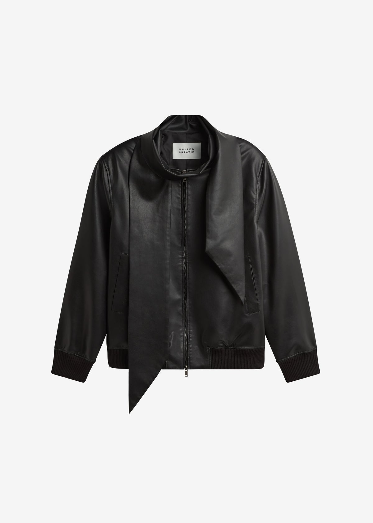 Hirson Faux Leather Scarf Jacket - Black β view 7 of 7