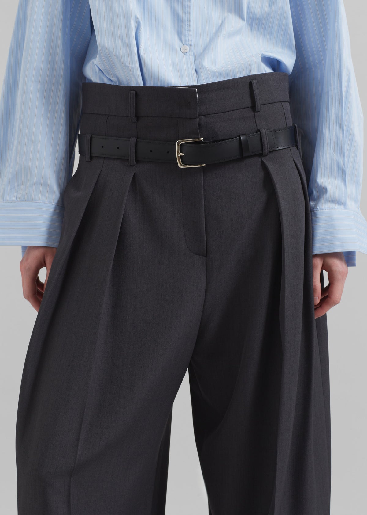 Hobart Double Belt Loop Trousers - Dark Grey β view 2 of 8