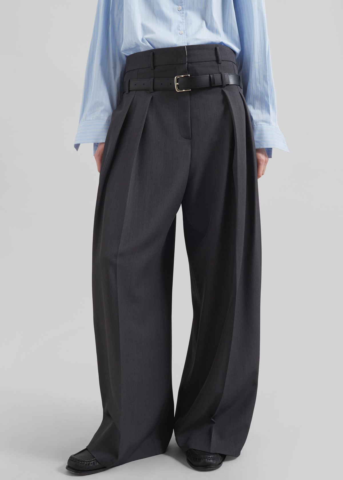 Hobart Double Belt Loop Trousers - Dark Grey β view 6 of 8