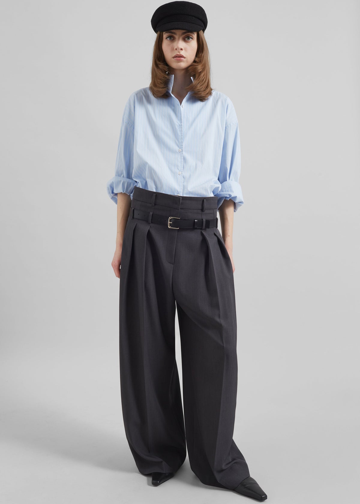Hobart Double Belt Loop Trousers - Dark Grey β view 1 of 8