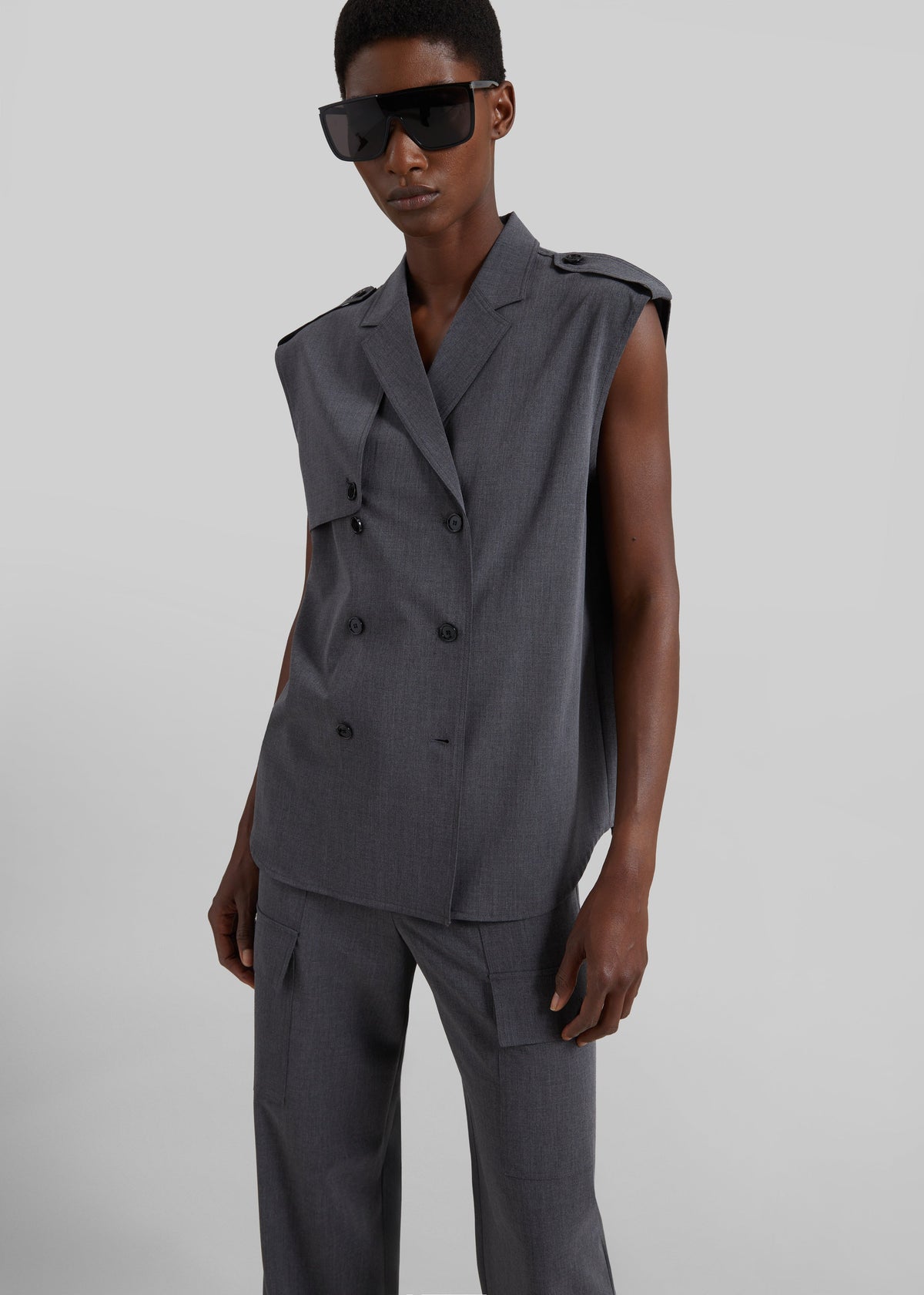 Holborn Double-Breasted Vest - Grey Melange β view 5 of 9