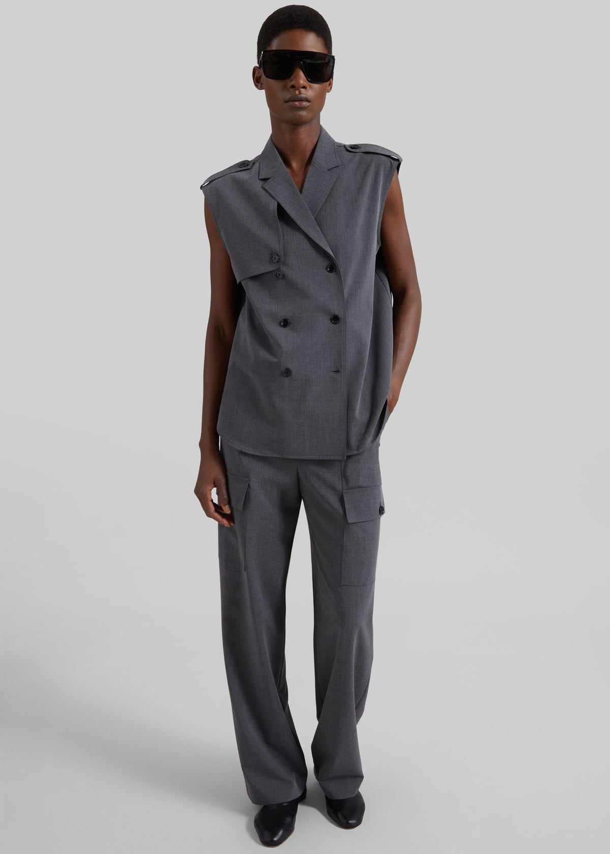 Holborn Double-Breasted Vest - Grey Melange β view 2 of 9