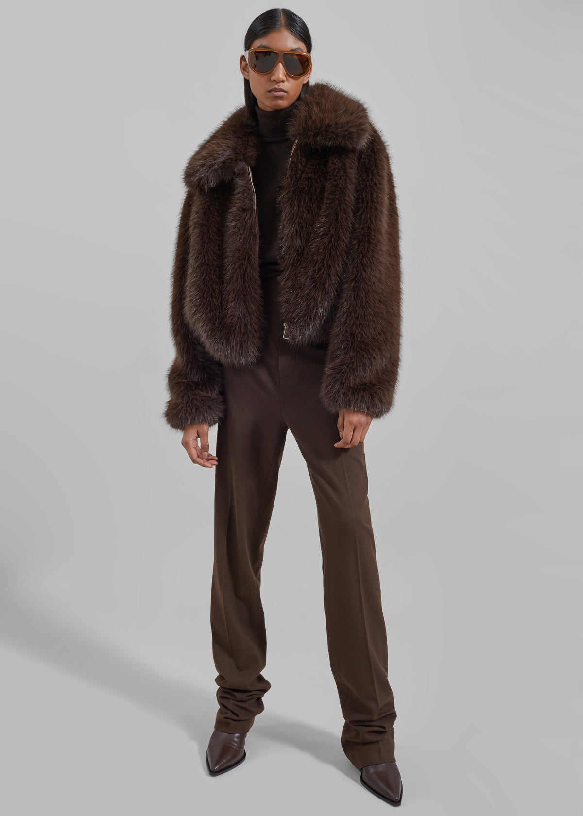 Hope Faux Fur Jacket - Brown β view 5 of 8