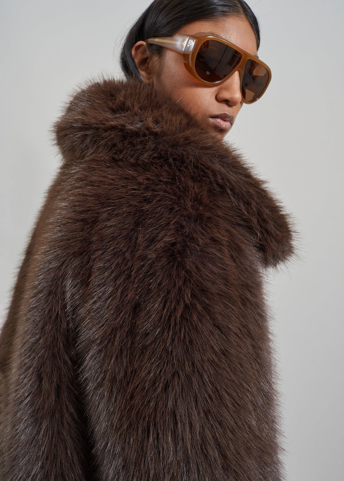 Hope Faux Fur Jacket - Brown β view 7 of 8