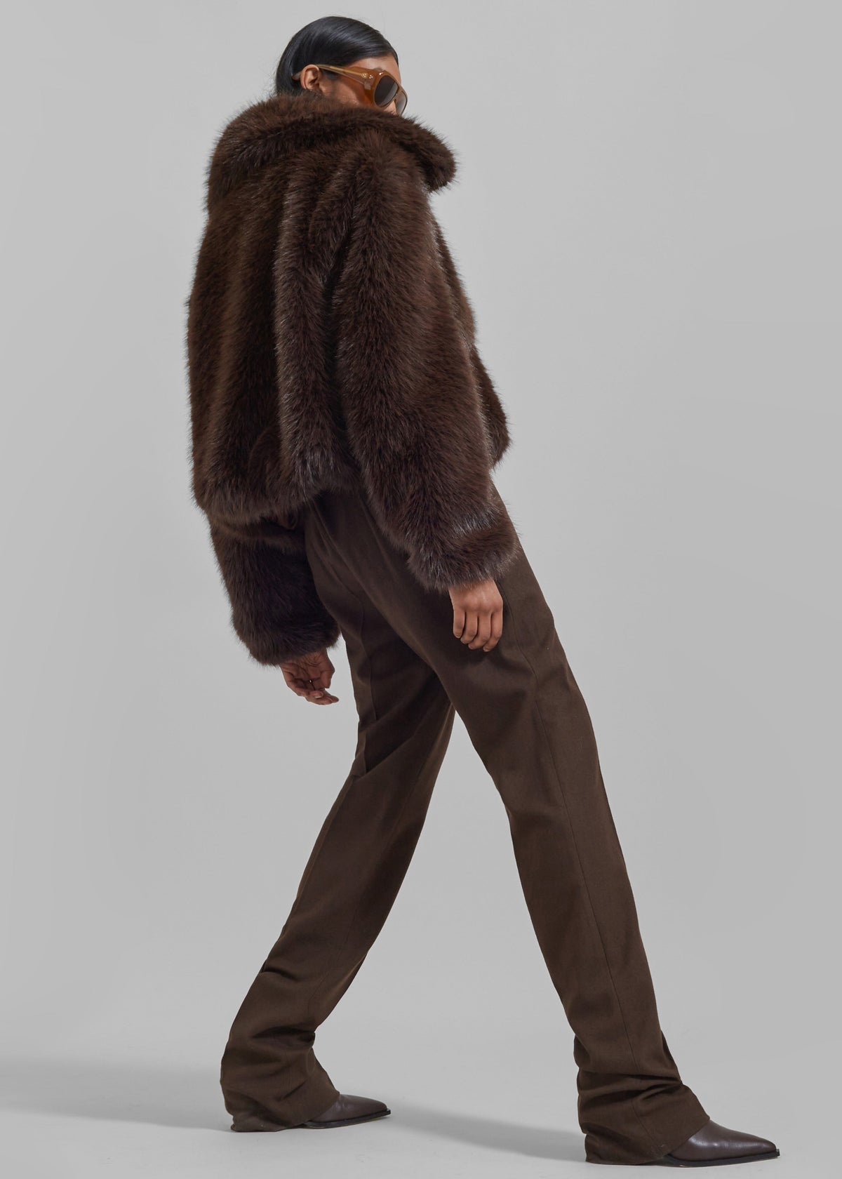 Hope Faux Fur Jacket - Brown β view 4 of 8