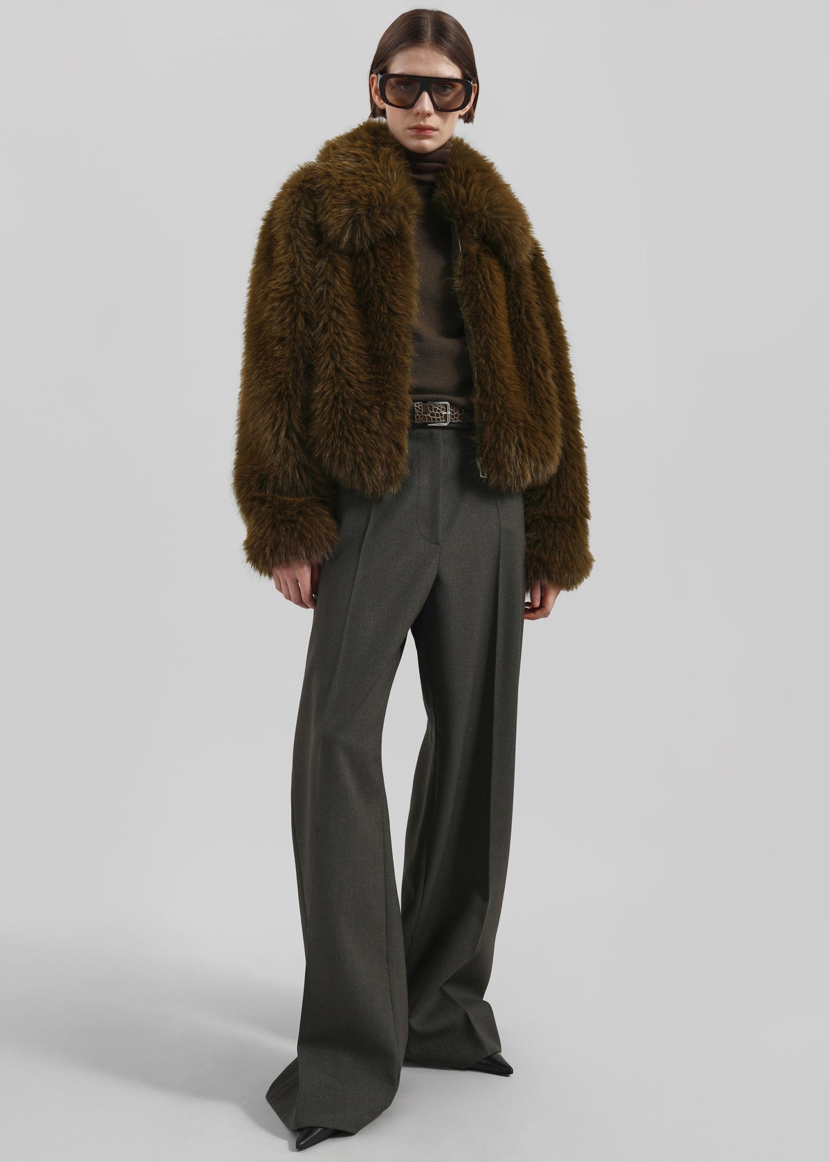Hope Faux Fur Jacket - Moss Green β view 2 of 6