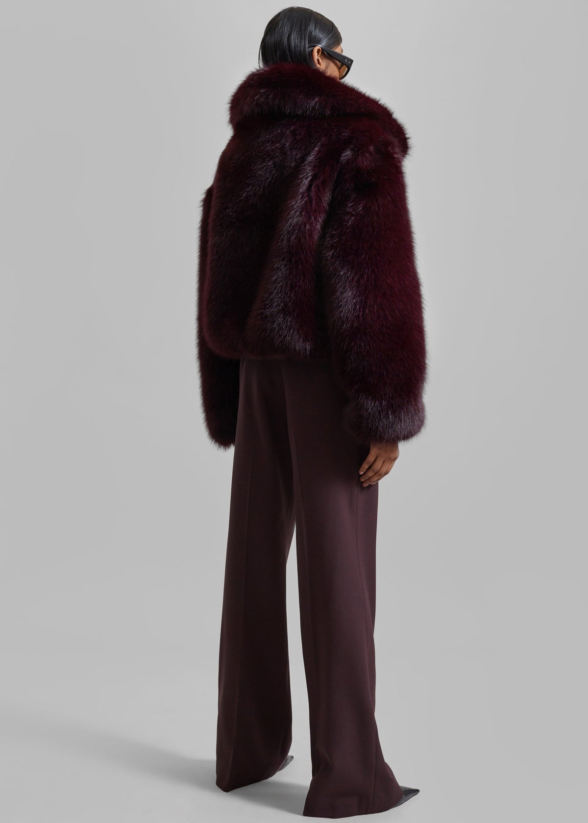 Hope Faux Fur Jacket - Dark Plum β view 8 of 9