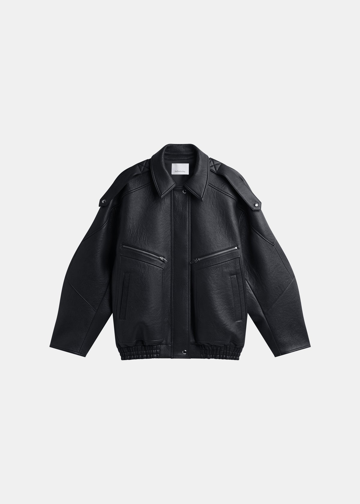 Hudson Faux Leather Bomber Jacket - Black β view 7 of 7