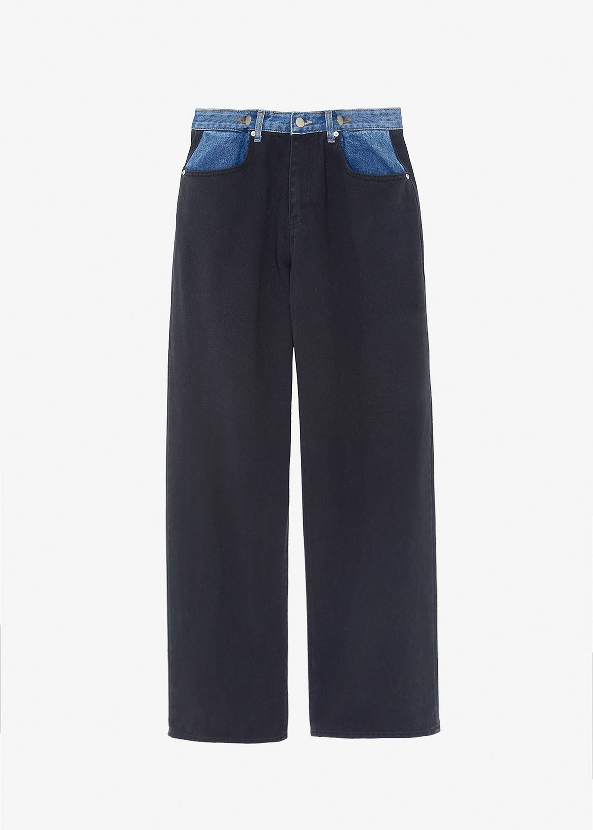 Hayla Contrast Denim Pants - Black/Blue β view 9 of 9