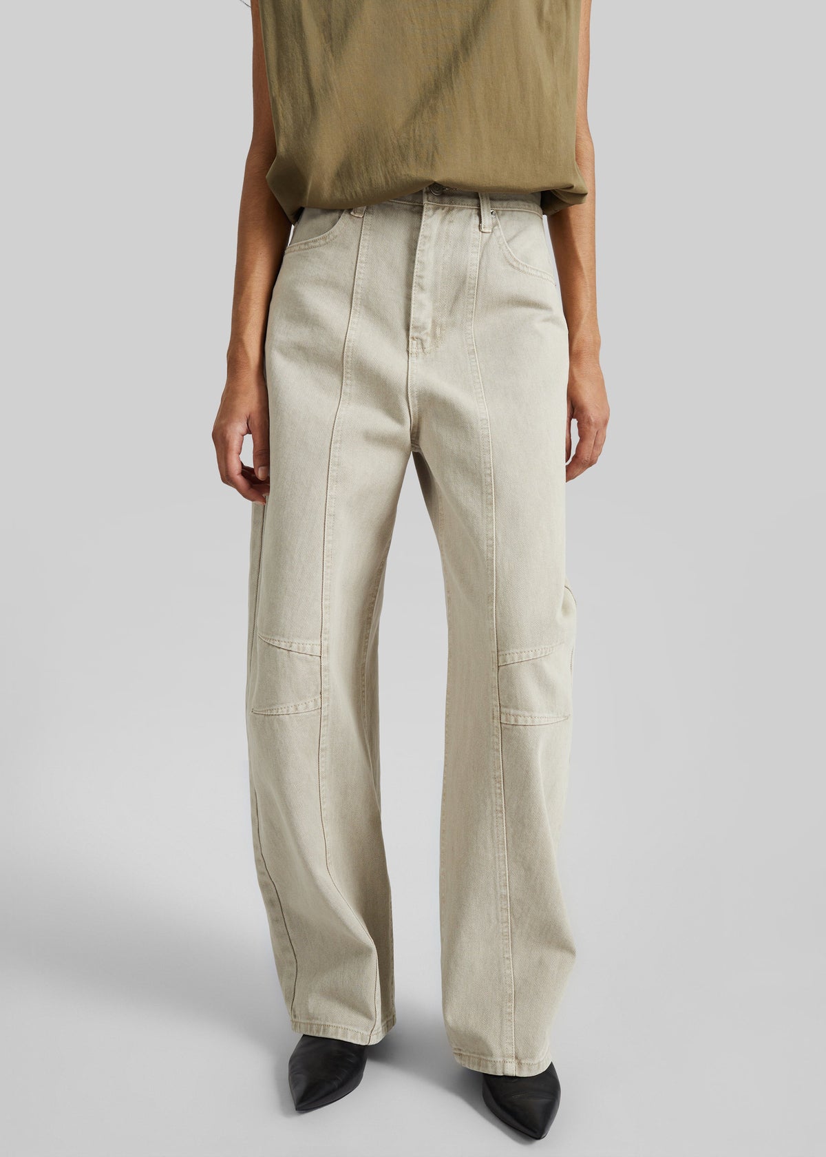 Idre Barrel Leg Jeans - Beige β view 2 of 8