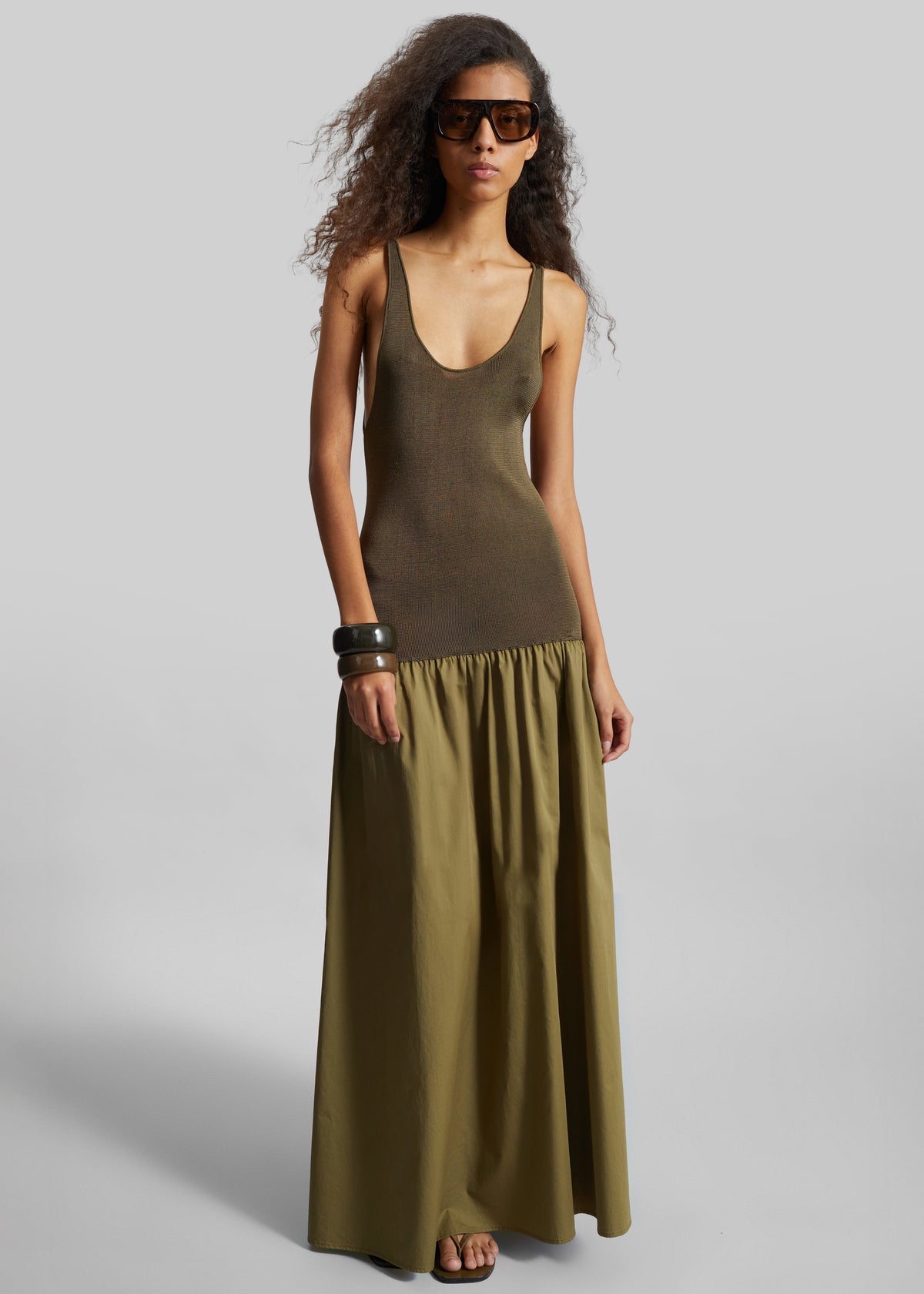 Iliya Drop Waist Maxi Dress - Olive β view 4 of 6